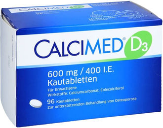 Calcimed D3 Lutschtabletten 600 mg/400 I.E. 96 Stück – Bild 1 von 3