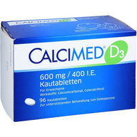 Produktbild von Calcimed D3 Lutschtabletten 600 mg/400 I.E. 96 Stück