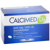 Produktbild von Calcimed Lutschtabletten für Erwachsene mit Calcium Carbonat und Vitamin D3