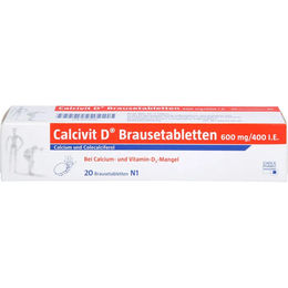 Calcium Sandoz Calcivit D Brausetabletten mit 600 mg Calcium und 400 I.E. Vitamin D3, 20 Stück – Bild 1 von 1
