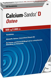 Calcium-Sandoz D Osteo Lutschtabletten mit 500 mg Calcium und 1000 I.E. Vitamin D 120 Stück – Bild 1 von 2