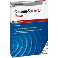 Produktbild von Calcium-Sandoz D Osteo Lutschtabletten mit 500 mg Calcium und 1000 I.E. Vitamin D 120 Stück