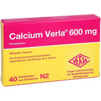 Produktbild von Calcium Verla Calcium Carbonat 600 mg Filmtabletten 40 Stück glutenfrei und laktosefrei für Schwangere und Stillende