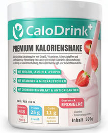 CaloDrink+ Trinknahrung hochkalorisch Pulver Erdbeere glutenfrei und hefefrei 500g – Bild 1 von 4