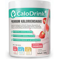 Produktbild von CaloDrink+ Trinknahrung hochkalorisch Pulver Erdbeere glutenfrei und hefefrei 500g