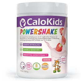 CaloKids Powershake Kinder Trinknahrung Pulver mit 27 Vitaminen Erdbeere glutenfrei ohne Zusatzstoffe 500 g – Bild 1 von 5