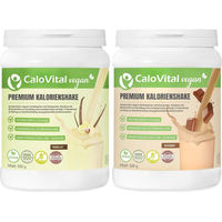 Produktbild von CaloVital Trinknahrung Vegan Kalorien Shake mit Kohlenhydraten Protein und Vitaminen Vanille und Schoko