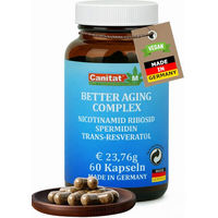 Produktbild von Canitat Better Aging Complex NAD+ mit Nicotinamid Ribosid, Trans-Resveratrol und Spermidin Kapseln 60 Stück