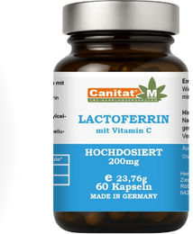 CANITATM Lactoferrin 200mg mit 80mg Vitamin C Kapseln vegan laktosefrei und glutenfrei – Bild 1 von 1