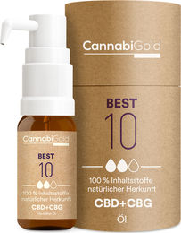 CannabiGold Best 10 CBD- und CBG-Öl ohne Zusatzstoffe 12 ml – Bild 1 von 2