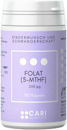 CARI Nutrition Folat 5-MTHF Kapseln 180 Stück glutenfrei und laktosefrei für Frauen sowie Schwangere und Stillende – Bild 1 von 2