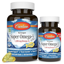 Carlson Labs Norwegian Super Omega-3 Gems Kapseln 1200 mg 130 Stück – Bild 1 von 2