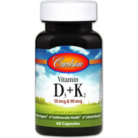Produktbild von Carlson Labs Vitamin D3 + K2 Kapseln 60 Stück