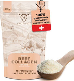 Carnivoro Kollagen Pulver Rind Kollagenhydrolysat Typ I und Typ III glutenfrei laktosefrei ohne Zusatzstoffe 450 g – Bild 1 von 3