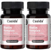 Produktbild von Casida Biotin Selen Zink Kombination vegan 180 Kapseln glutenfrei laktosefrei