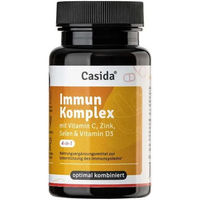 Produktbild von Casida Immun Komplex Kapseln mit Vitamin C, Zink, Selen und Vitamin D3 vegan laktosefrei glutenfrei 60 Stück