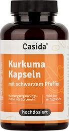 Casida Kurkuma Kapseln mit Curcumin Extrakt und Pfeffer hochdosiert 90 Stück – Bild 1 von 1