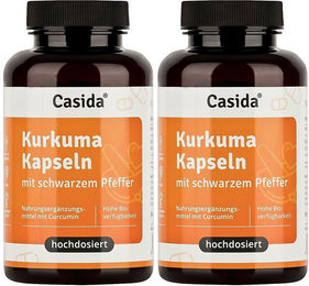 Casida Kurkuma Kapseln mit schwarzem Pfeffer Extrakt hochdosiert bio vegan ohne Zusatzstoffe – Bild 1 von 1