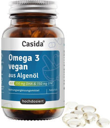 Casida Omega-3 Vegan Algenöl Hochdosiert EPA DHA Kapseln 60 Stück – Bild 1 von 4