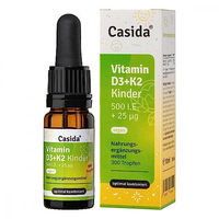 Produktbild von Casida Vitamin D3 K2 Tropfen für Kinder Vegan 10 ml