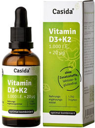 Casida Vitamin D3 K2 Tropfen hochdosiert vegan 1000 IE 50 ml – Bild 1 von 5