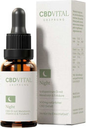 CBD VITAL CBD Ursprung NIGHT CBD Öl Tropfen mit Melatonin glutenfrei und laktosefrei – Bild 1 von 2