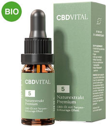 CBD VITAL Premium CBD Öl 5% Naturextrakt Bio ohne Zusatzstoffe – Bild 1 von 3