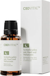 CBD VITAL Schlaftropfen mit Hanf und Melatonin, laktosefrei und glutenfrei, 30 ml – Bild 1 von 5