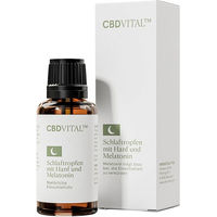 Produktbild von CBD VITAL Schlaftropfen mit Hanf und Melatonin, laktosefrei und glutenfrei, 30 ml