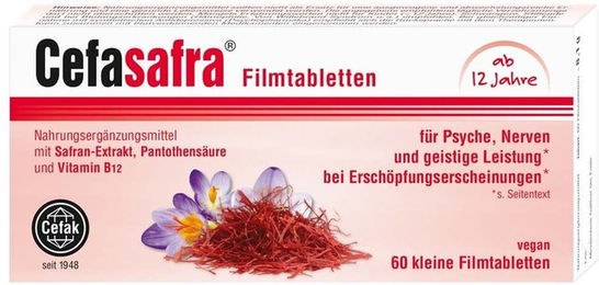 Cefasafra Anti-Stress-Komplex Filmtabletten von Cefak KG vegan glutenfrei laktosefrei 60 Stück – Bild 1 von 1
