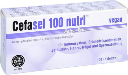 Cefasel 100 nutri Selen Tabletten mit Natriumselenit, 100 Stück, vegan, laktosefrei und glutenfrei – Bild 1 von 1