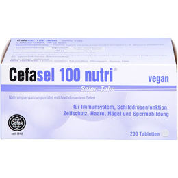 Cefasel 100 nutri Selen-Tabletten mit Natriumselenit, vegan, laktosefrei und glutenfrei, 200 Stück – Bild 1 von 1