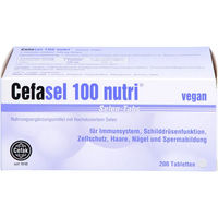 Produktbild von Cefasel 100 nutri Selen-Tabletten mit Natriumselenit, vegan, laktosefrei und glutenfrei, 200 Stück