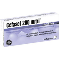 Produktbild von Cefasel 200 nutri Selen-Tabletten mit Natriumselenit, 200 µg, 60 Stück, vegan, laktosefrei und glutenfrei