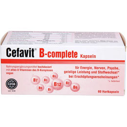CEFAVIT B-complete B-Komplex Hartkapseln für Erwachsene und Senioren 60 Stück – Bild 1 von 1