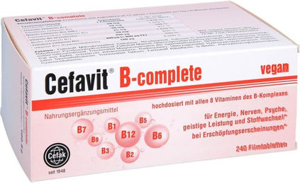Cefavit B-complete B-Komplex Tabletten für Erwachsene 240 Stück – Bild 1 von 1
