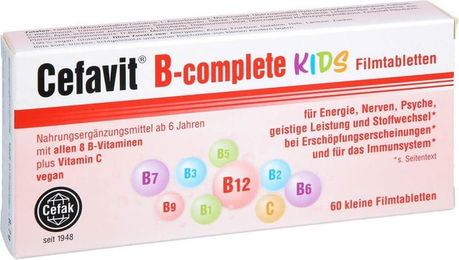 Cefavit B-complete KIDS B-Komplex Filmtabletten für Kinder 60 Stück – Bild 1 von 1