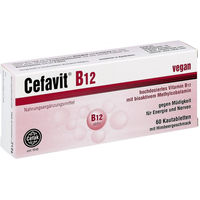 Produktbild von Cefavit B12 Lutschtabletten für Erwachsene vegan laktosefrei glutenfrei ohne Zusatzstoffe 60 Stück
