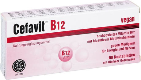 Cefavit B12 Lutschtabletten vegan glutenfrei ohne Gelatine 60 Stück – Bild 1 von 1