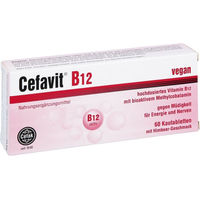 Produktbild von Cefavit B12 Lutschtabletten vegan glutenfrei ohne Gelatine 60 Stück