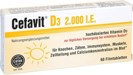 Cefavit D3 2000 IE Tabletten 60 Stück für Erwachsene und Kinder – Bild 1 von 1