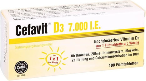 Cefavit D3 7.000 I.E. Filmtabletten für Erwachsene und Kinder 100 Stück – Bild 1 von 1