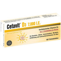 Produktbild von Cefavit D3 7000 IE Tabletten 60 Stück für Erwachsene und Kinder