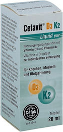 Cefavit D3 K2 Liquid Tropfen vegan und vegetarisch für Erwachsene und Kinder – Bild 1 von 1