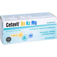 Produktbild von Cefavit D3 K2 Mg 2000 IE Kapseln 60 Stück vegan vegetarisch glutenfrei
