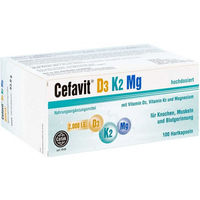Produktbild von Cefavit D3 K2 Mg 2000 IE Kapseln vegetarisch glutenfrei 100 Stück