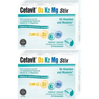 Produktbild von Cefavit D3 K2 Mg 2000 IE Sticks vegan glutenfrei für Erwachsene und Kinder