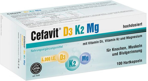 Cefavit D3 K2 Mg 4000 IE Kapseln vegan glutenfrei für Erwachsene und Kinder 100 Stück – Bild 1 von 1