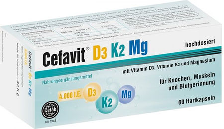 Cefavit D3 K2 Mg 4000 IE Kapseln vegan vegetarisch glutenfrei 60 Stück – Bild 1 von 1