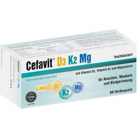 Produktbild von Cefavit D3 K2 Mg 4000 IE Kapseln vegan vegetarisch glutenfrei 60 Stück